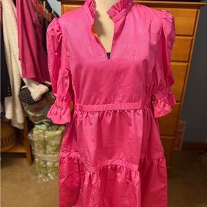 Gretchen Scott Designs Fuchsia Ruffle Dress
